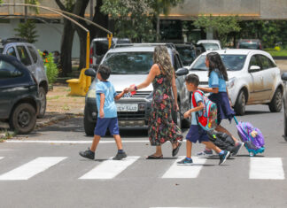 Detran-DF recupera mais de 100 faixas de pedestres próximas a escolas Detran-DF - faixas de pedestre revitalizadas