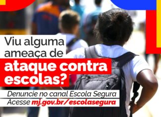 Disque 100 vai receber denúncia de ataque a escolas no WhatsApp Escola Segura Governo Federal