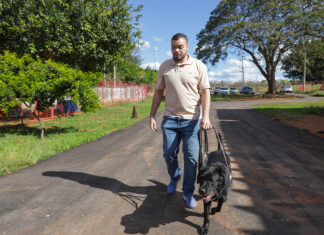 Bombeiros levam projeto de cinotecnia às escolas cívico-militares do DF e retomam treinamento de cães-guia