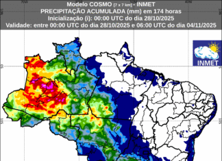 INMET divulga previsão para semana de 28 de outubro a 4 de novembro