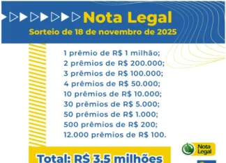 Nota Legal sorteia R$ 3,5 milhões nesta terça 18