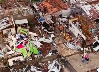 Tornado F3 devasta 90% de Rio Bonito do Iguaçu