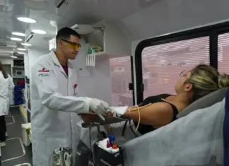 Gari Sangue Bom abre 2026 com doação no Riacho Fundo II Posto de coleta de sangue montado na Administração do Riacho Fundo II