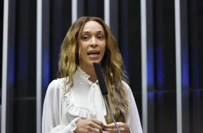 Erika Hilton disccusa na Comissão de Defesa dos Direitos da Mulher na Câmara