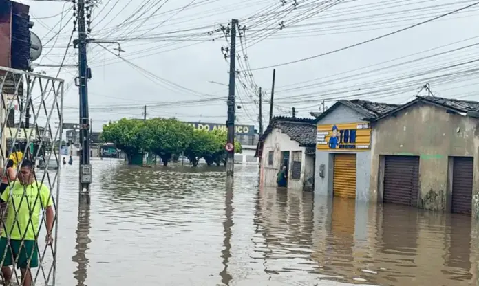 Cidade alagada pela chuva