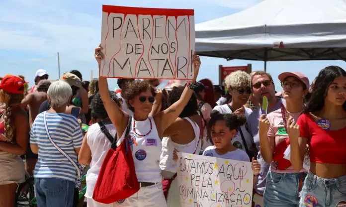 Protesto de mulheres contra a violência