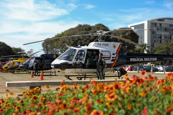 Helicópteros das forças de segurança DF