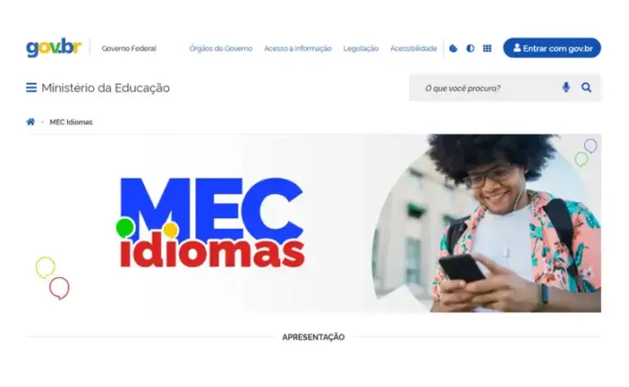 Print Screen/Site MEC - Mec idiomas