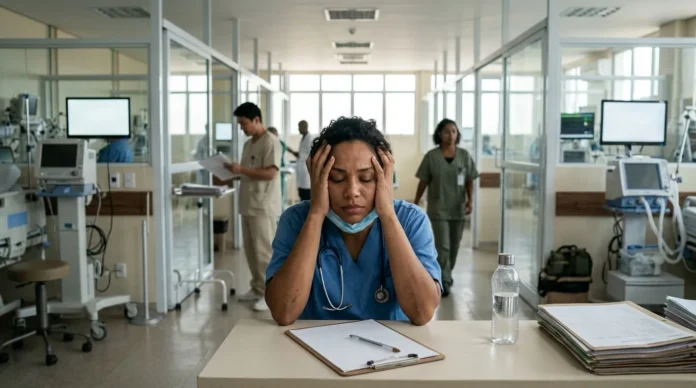 Médico de UTI com stress