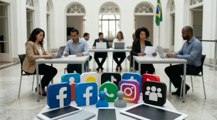 Moderação redes sociais - Arte Fonte em Foco IA Moderação redes sociais