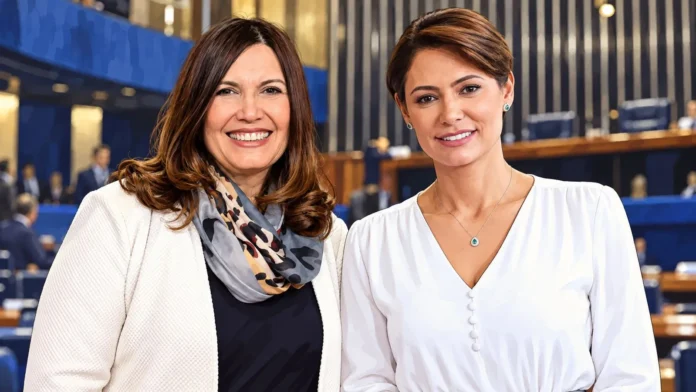 Michelle e Bia eleitas senadoras - Arte Fonte em Foco IA Michelle e Bia eleitas senadoras